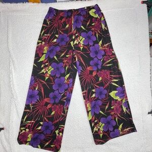 Women’s Multi Floral, XL Travel Smith Slinky Wide Leg Pants